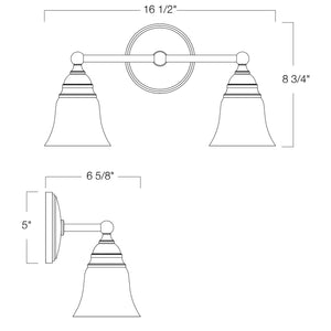 Norwell Lighting - 8582-CH-BSO - Two Light Wall Sconce - Sophie - Chrome