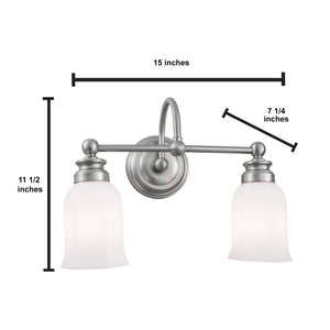 Norwell Lighting - 8912-BN-HXO - Two Light Wall Sconce - Emily 2 Light Sconce - Brush Nickel