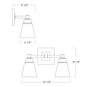 Norwell Lighting - 9636-CH-SQ - Two Light Wall Sconce - Matthew - Chrome