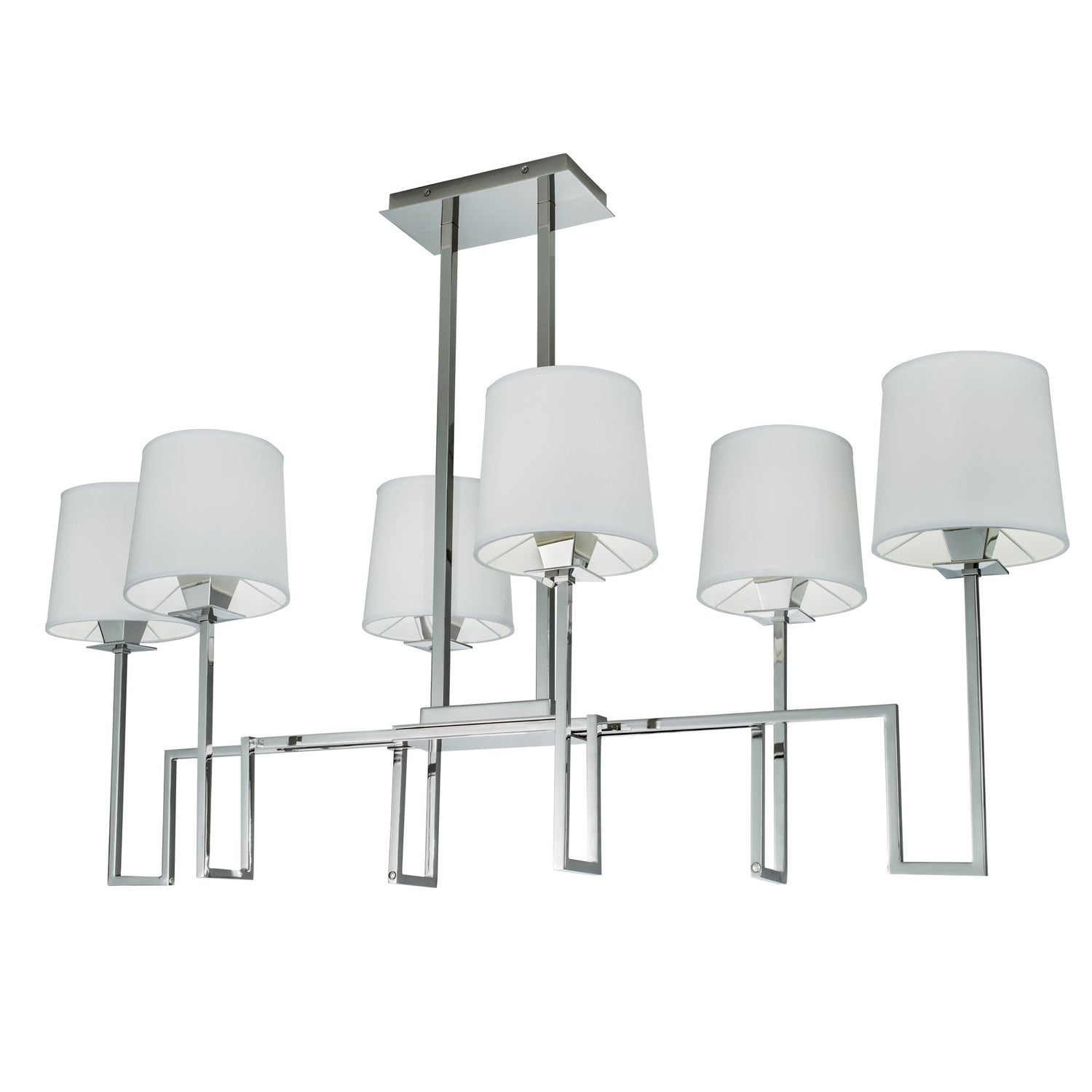 Norwell Lighting - 9678-PN-WS - Six Light Linear Chandelier - Maya - Polished Nickel