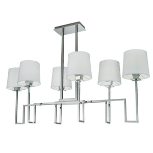 Norwell Lighting - 9678-PN-WS - Six Light Linear Chandelier - Maya - Polished Nickel