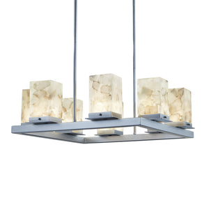 Justice Designs - ALR-7519W-NCKL - LED Outdoor Chandelier - Alabaster Rocks - Brushed Nickel