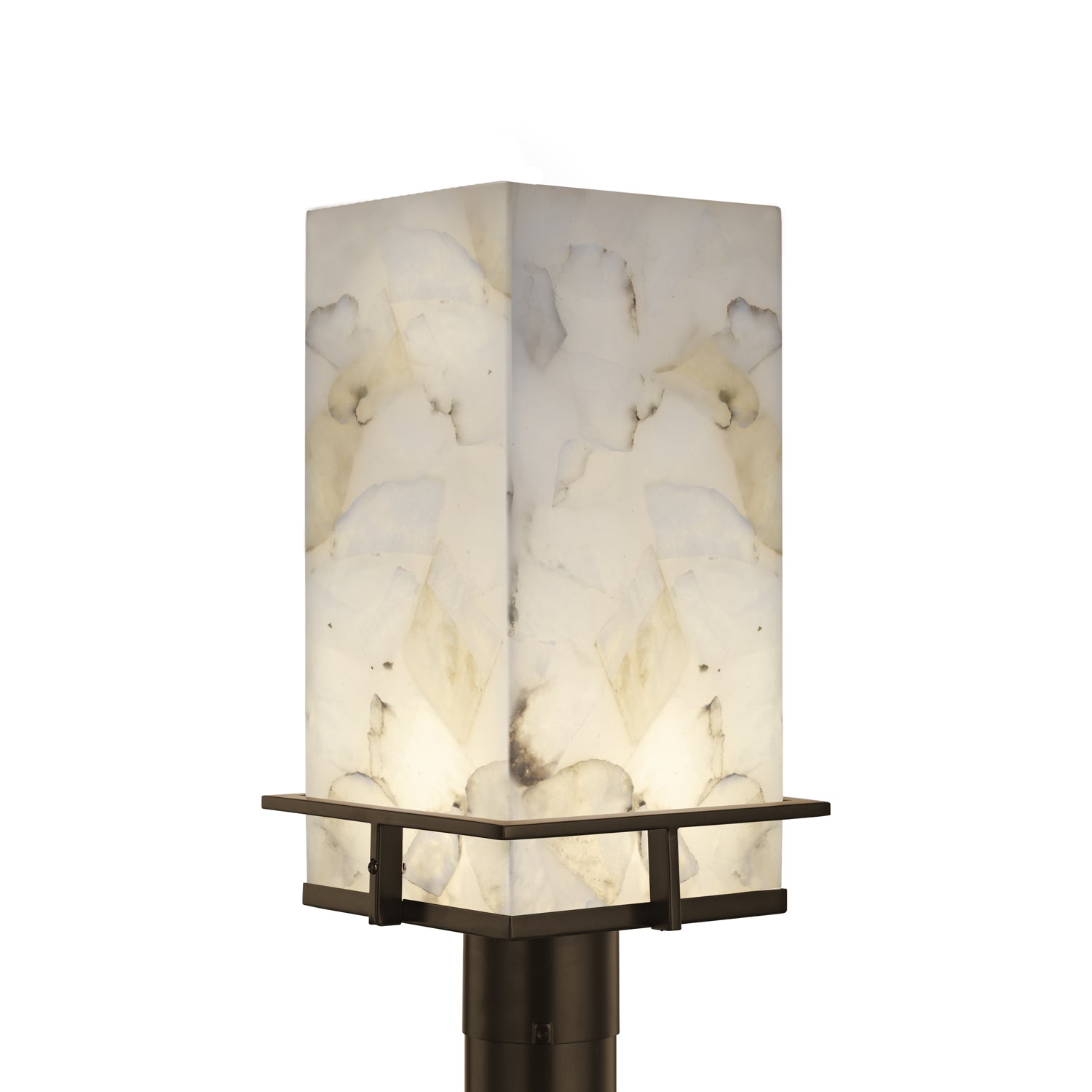 Justice Designs - ALR-7563W-DBRZ - LED Post Mount - Alabaster Rocks - Dark Bronze