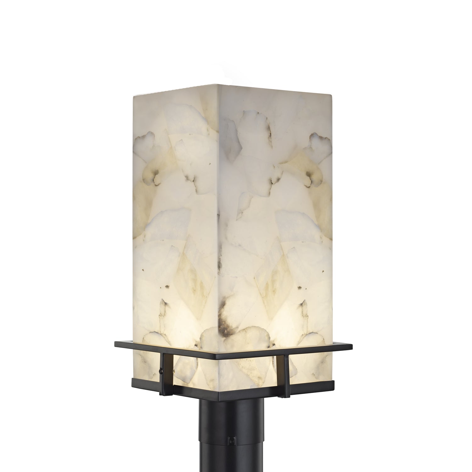 Justice Designs - ALR-7563W-MBLK - LED Post Mount - Alabaster Rocks - Matte Black