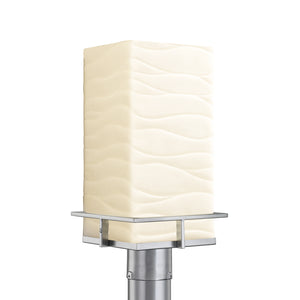 Justice Designs - PNA-7563W-WAVE-NCKL - LED Post Mount - Porcelina - Brushed Nickel