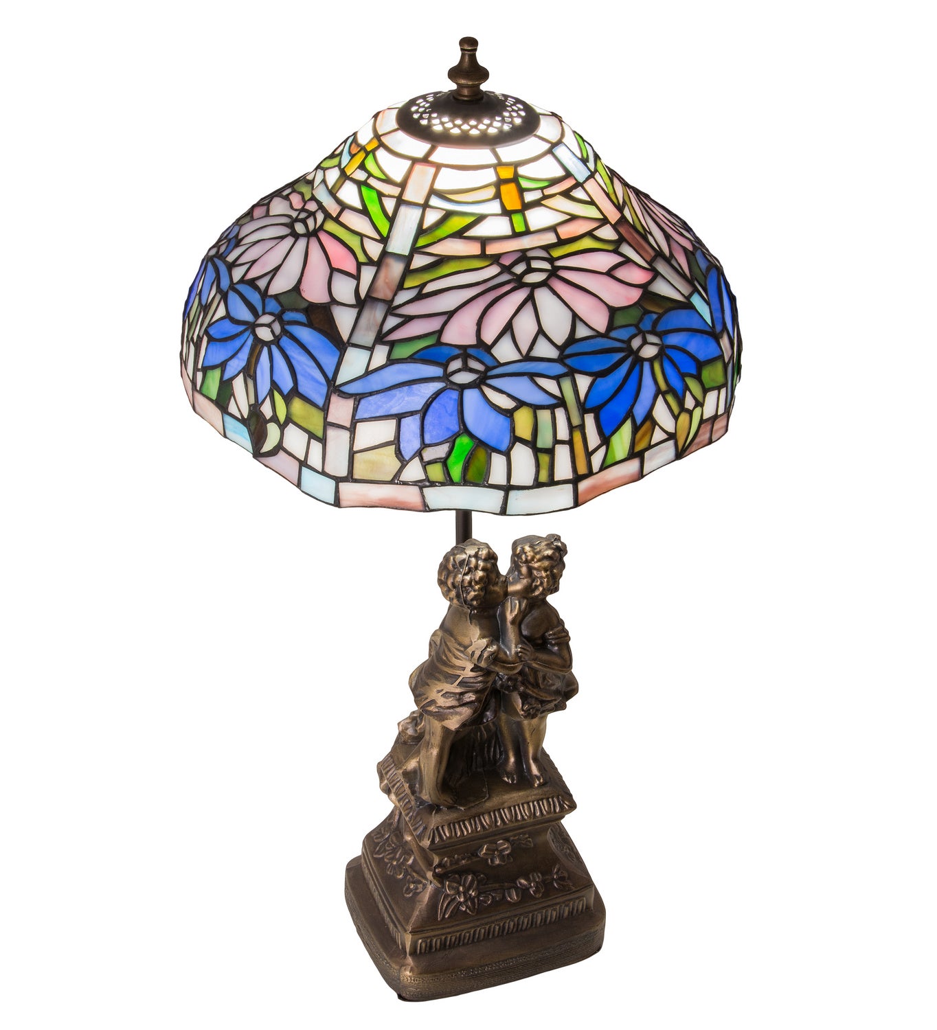 Meyda Tiffany - 173824 - One Light Accent Lamp - Tiffany Poinsettia - Mahogany Bronze