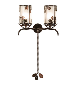 Meyda Tiffany - 213253 - Two Light Wall Sconce - Blue Oak - Hanna Copper And Cimarron Bronze