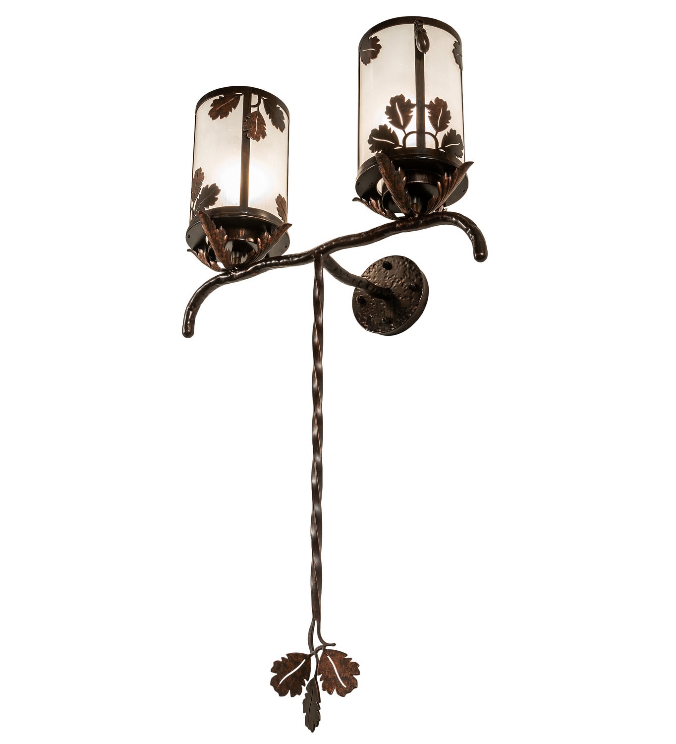 Meyda Tiffany - 213253 - Two Light Wall Sconce - Blue Oak - Hanna Copper And Cimarron Bronze