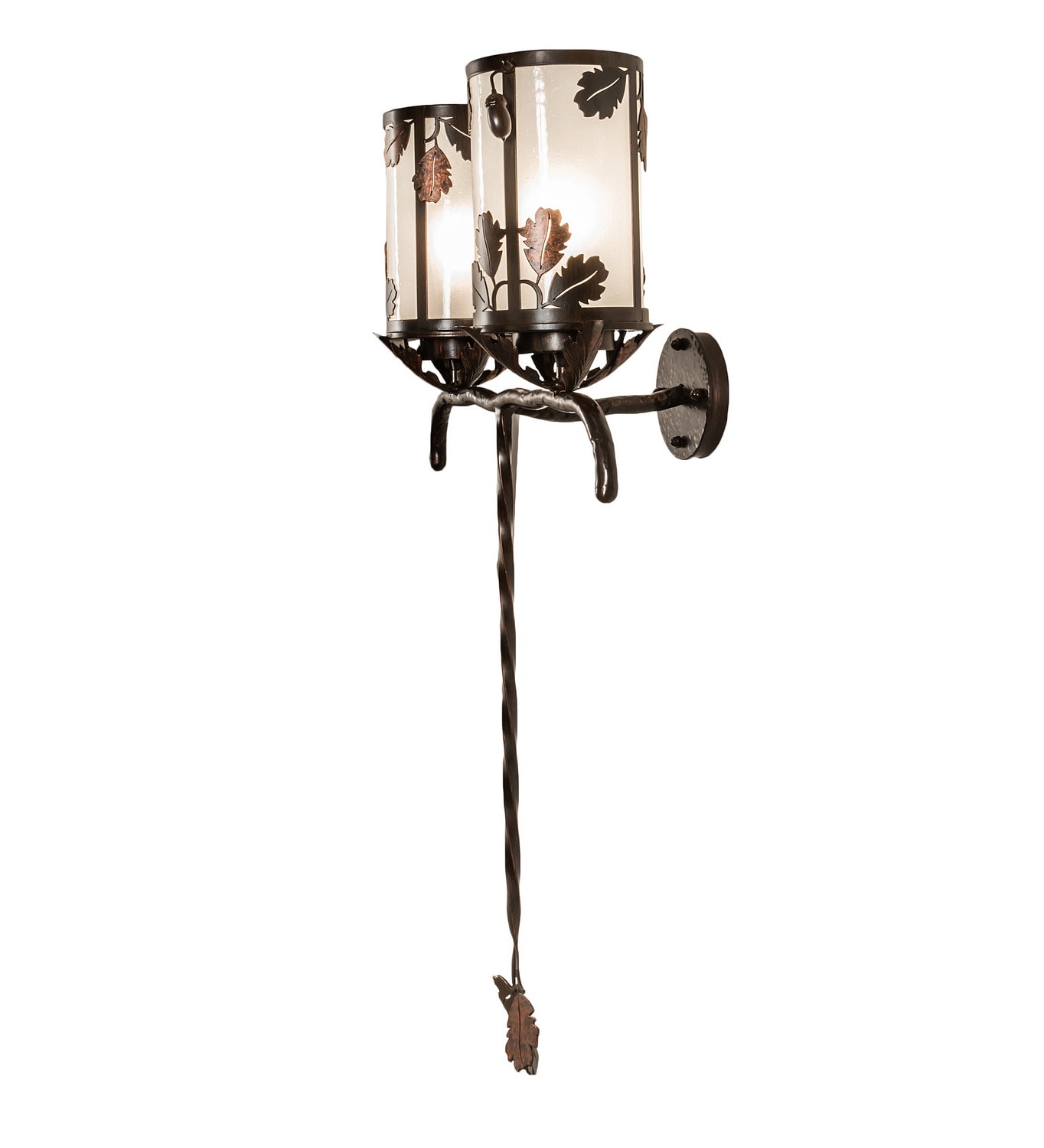 Meyda Tiffany - 213253 - Two Light Wall Sconce - Blue Oak - Hanna Copper And Cimarron Bronze