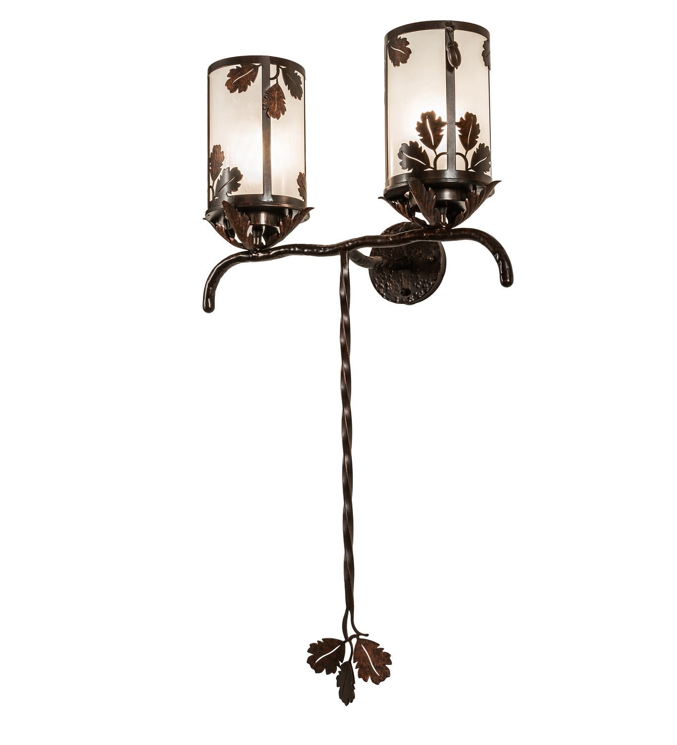 Meyda Tiffany - 213253 - Two Light Wall Sconce - Blue Oak - Hanna Copper And Cimarron Bronze