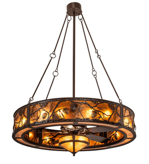 Meyda Tiffany - 214539 - 19 Light Chandel-Air - Whispering Pines - Caf Noir