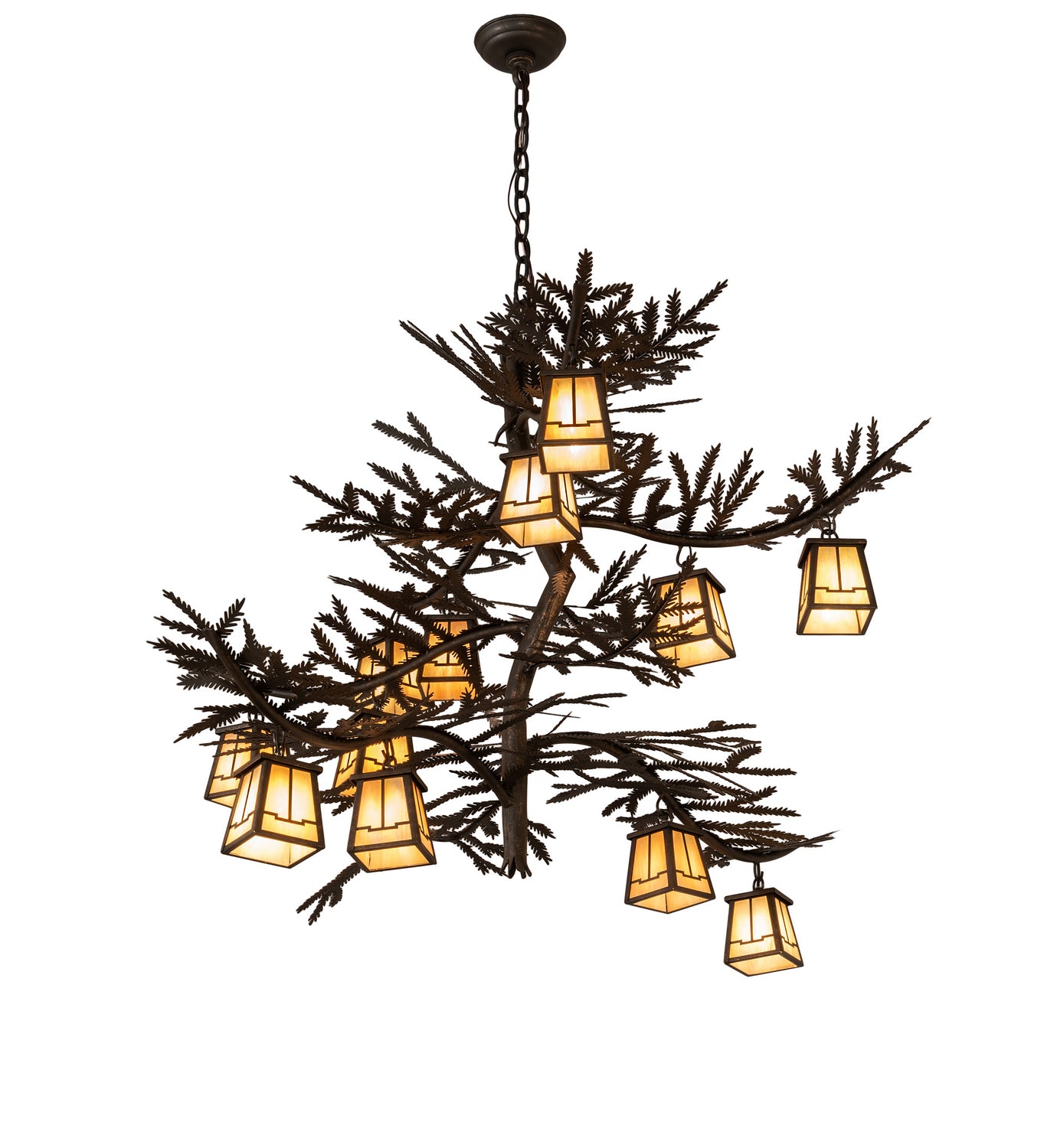 Meyda Tiffany - 216222 - 12 Light Chandelier - Pine Branch - Gilded Tobacco