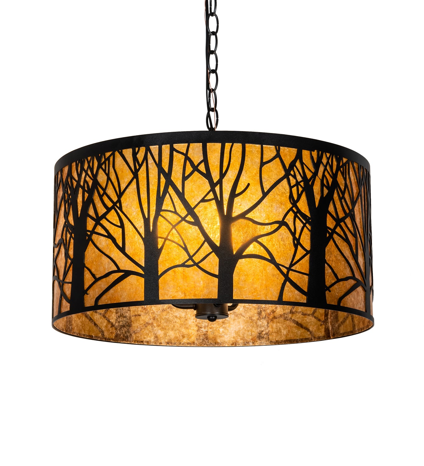 Meyda Tiffany - 218539 - Three Light Pendant - Winter Maple - Textured Black