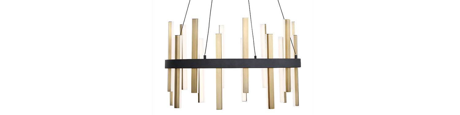 Modern Forms - PD-87924-BK/AB - LED Chandelier - Harmonix - Black & Aged Brass