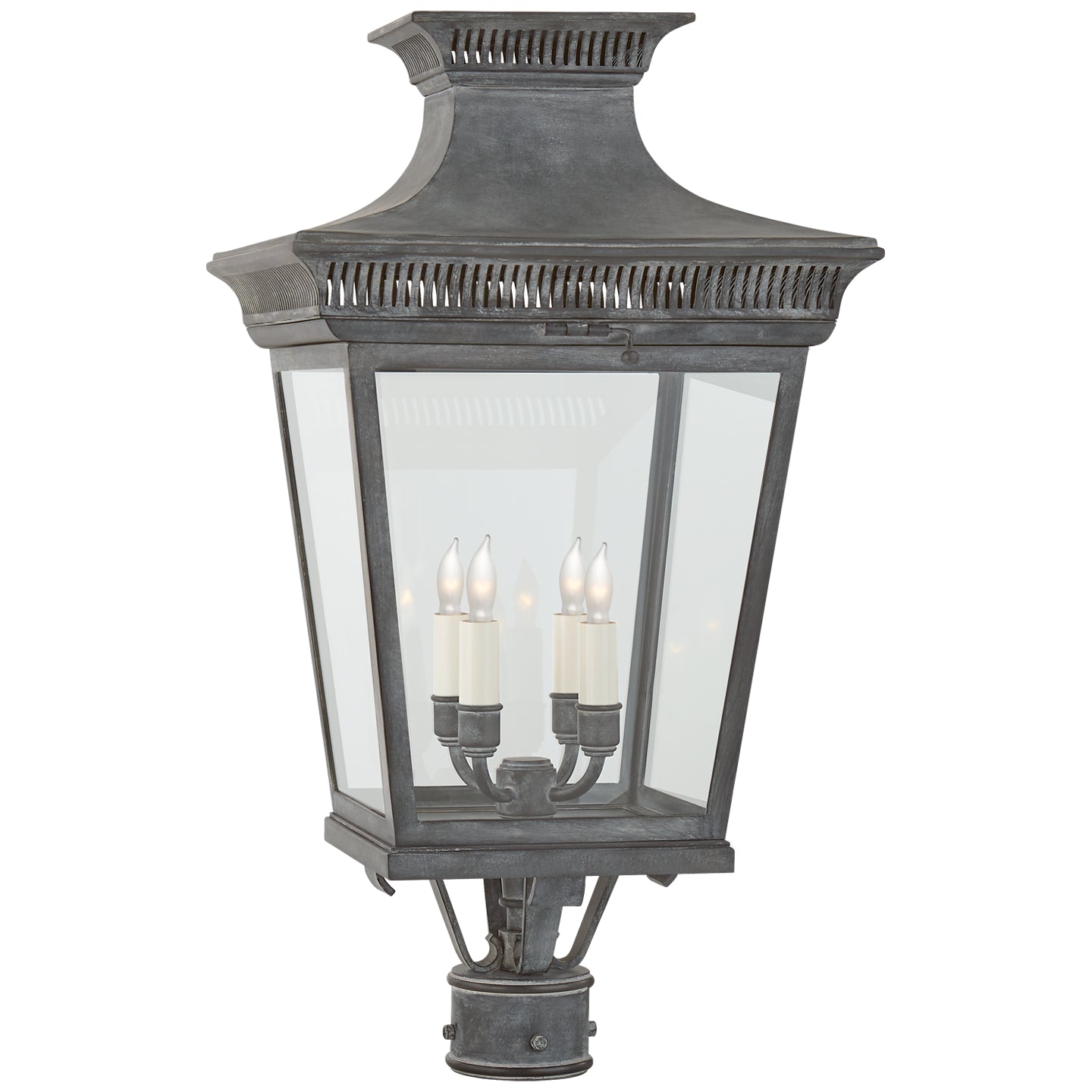 Visual Comfort Signature - CHO 7055WZ-CG - Four Light Post Lantern - Elsinore - Weathered Zinc