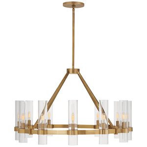 Visual Comfort Signature - S 5680HAB-CG - 12 Light Chandelier - Presidio - Hand-Rubbed Antique Brass