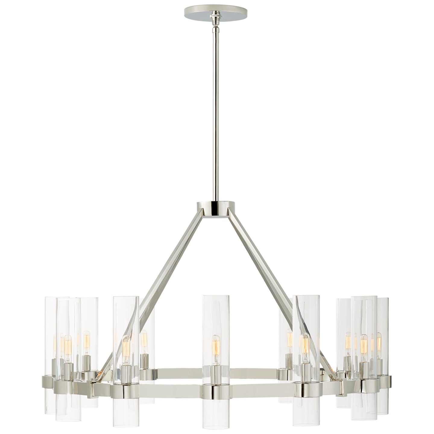 Visual Comfort Signature - S 5680PN-CG - 12 Light Chandelier - Presidio - Polished Nickel