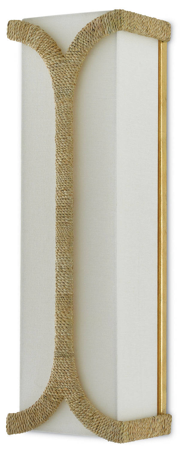 Currey and Company - 5000-0109 - Two Light Wall Sconce - Carthay - Natural/Dark Contemporary Gold Leaf