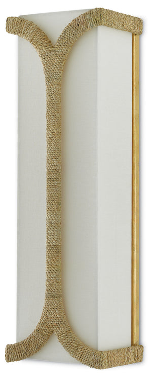 Currey and Company - 5000-0109 - Two Light Wall Sconce - Carthay - Natural/Dark Contemporary Gold Leaf