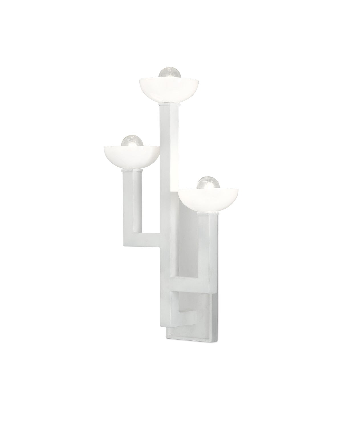 Currey and Company - 5000-0111 - Three Light Wall Sconce - Coupe - White Gesso