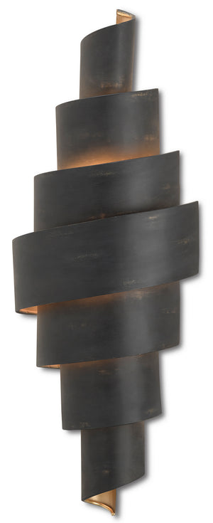 Currey and Company - 5000-0112 - Two Light Wall Sconce - Chiffonade - French Black/Painted Gold