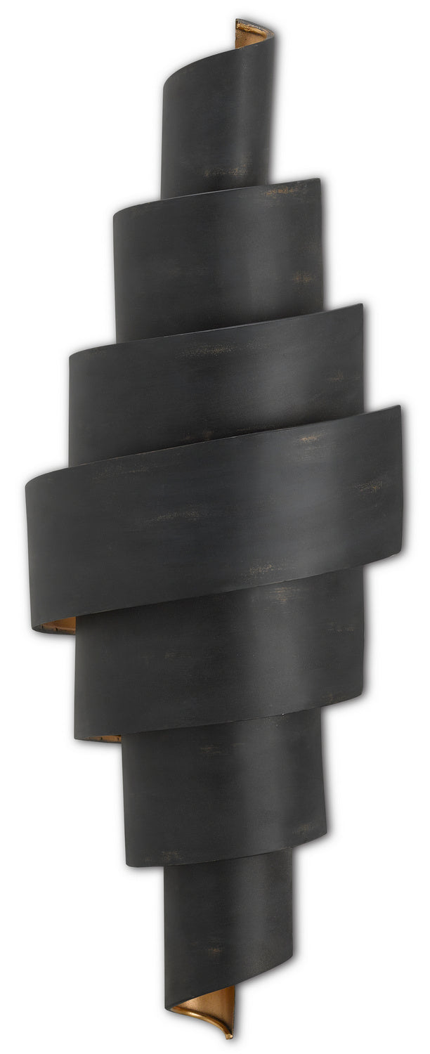 Currey and Company - 5000-0112 - Two Light Wall Sconce - Chiffonade - French Black/Painted Gold