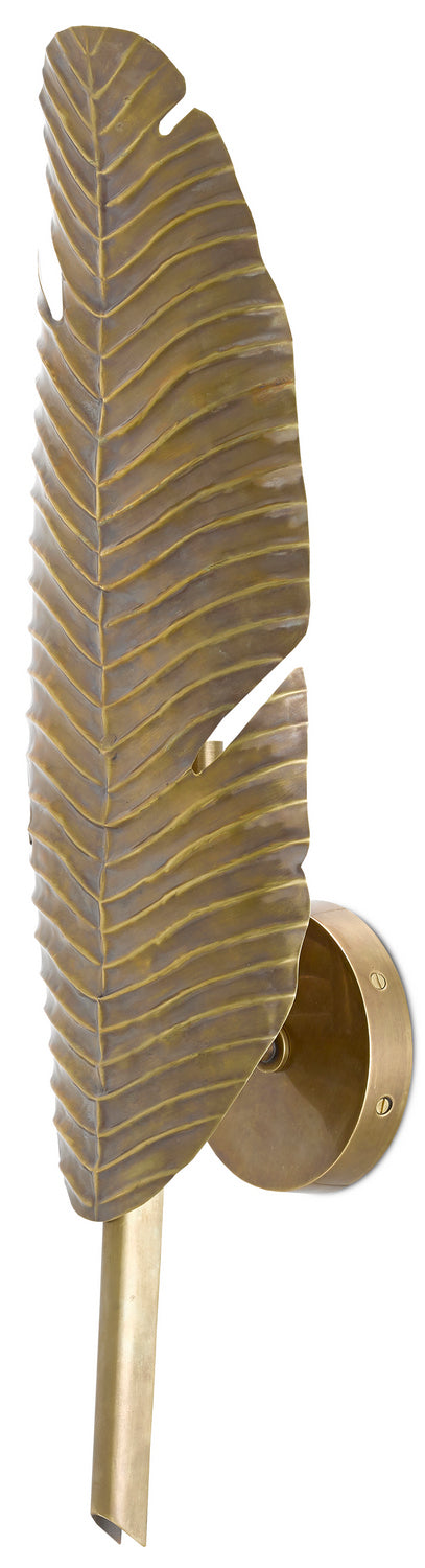 Currey and Company - 5000-0127 - One Light Wall Sconce - Tropical - Vintage Brass