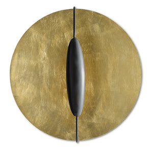 Currey and Company - 5000-0130 - One Light Wall Sconce - Pinders - Contemporary Gold Leaf/Painted Contemporary Gold/French Black