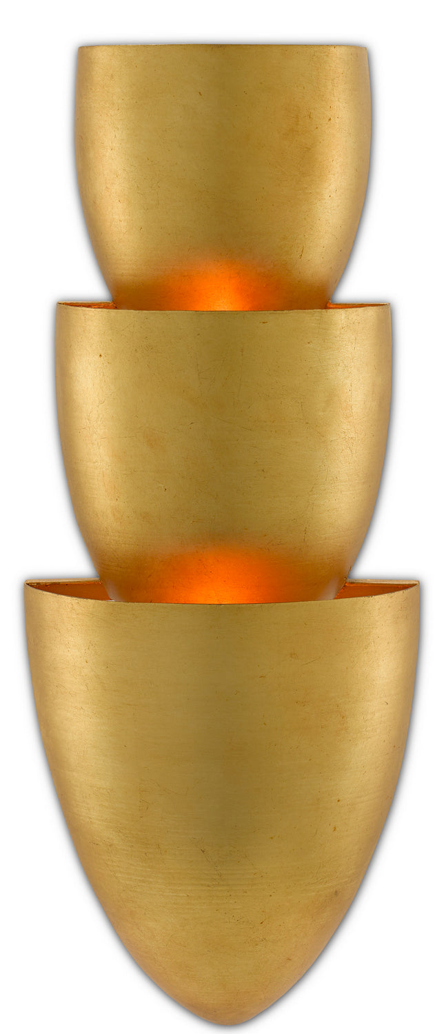 Currey and Company - 5000-0131 - Three Light Wall Sconce - Canaletto - Contemporary Gold Leaf/Painted Gold