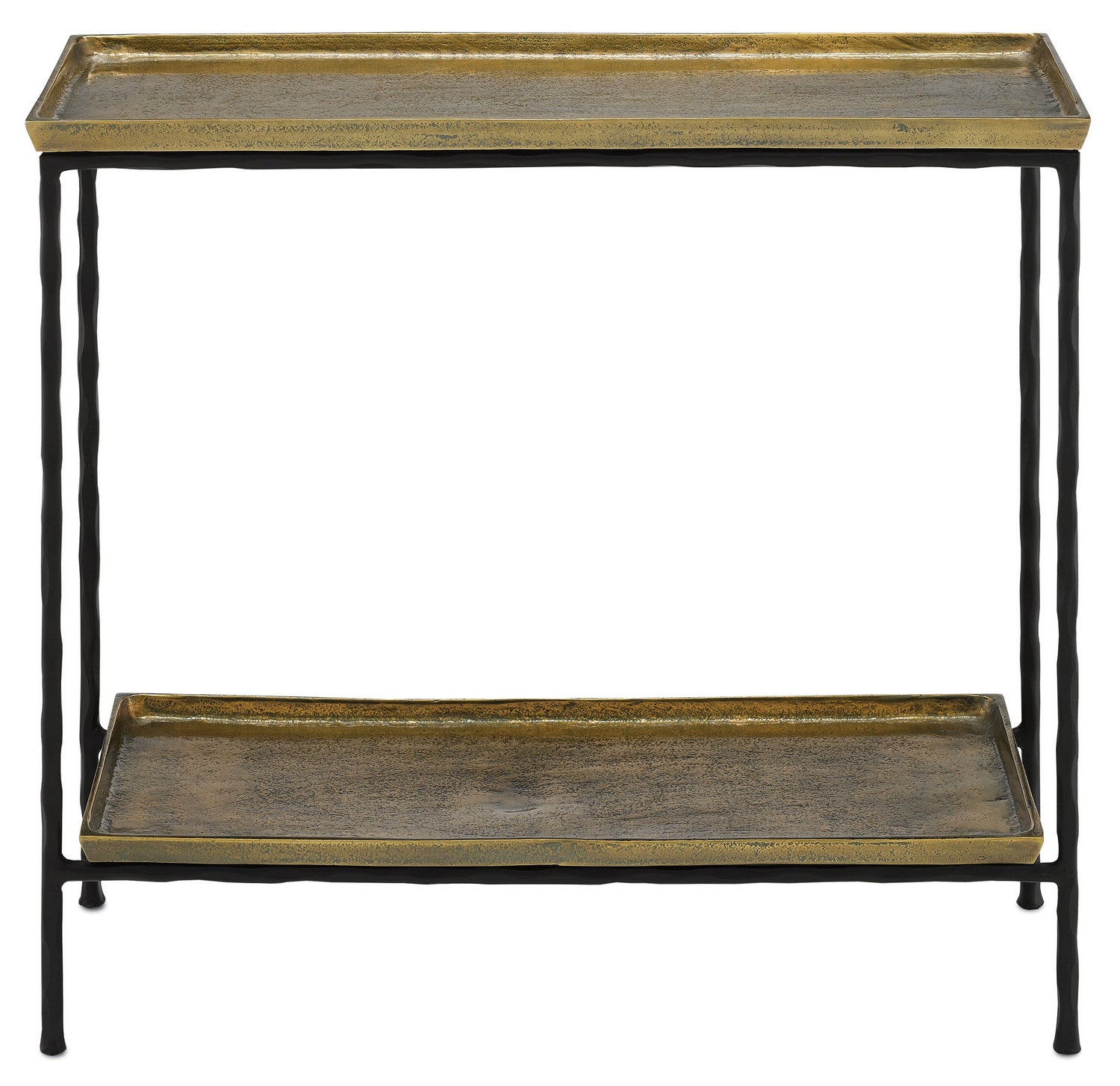 Currey and Company - 4000-0060 - Side Table - Boyles - Antique Brass/Black