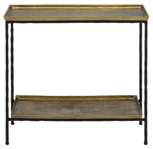 Currey and Company - 4000-0060 - Side Table - Boyles - Antique Brass/Black