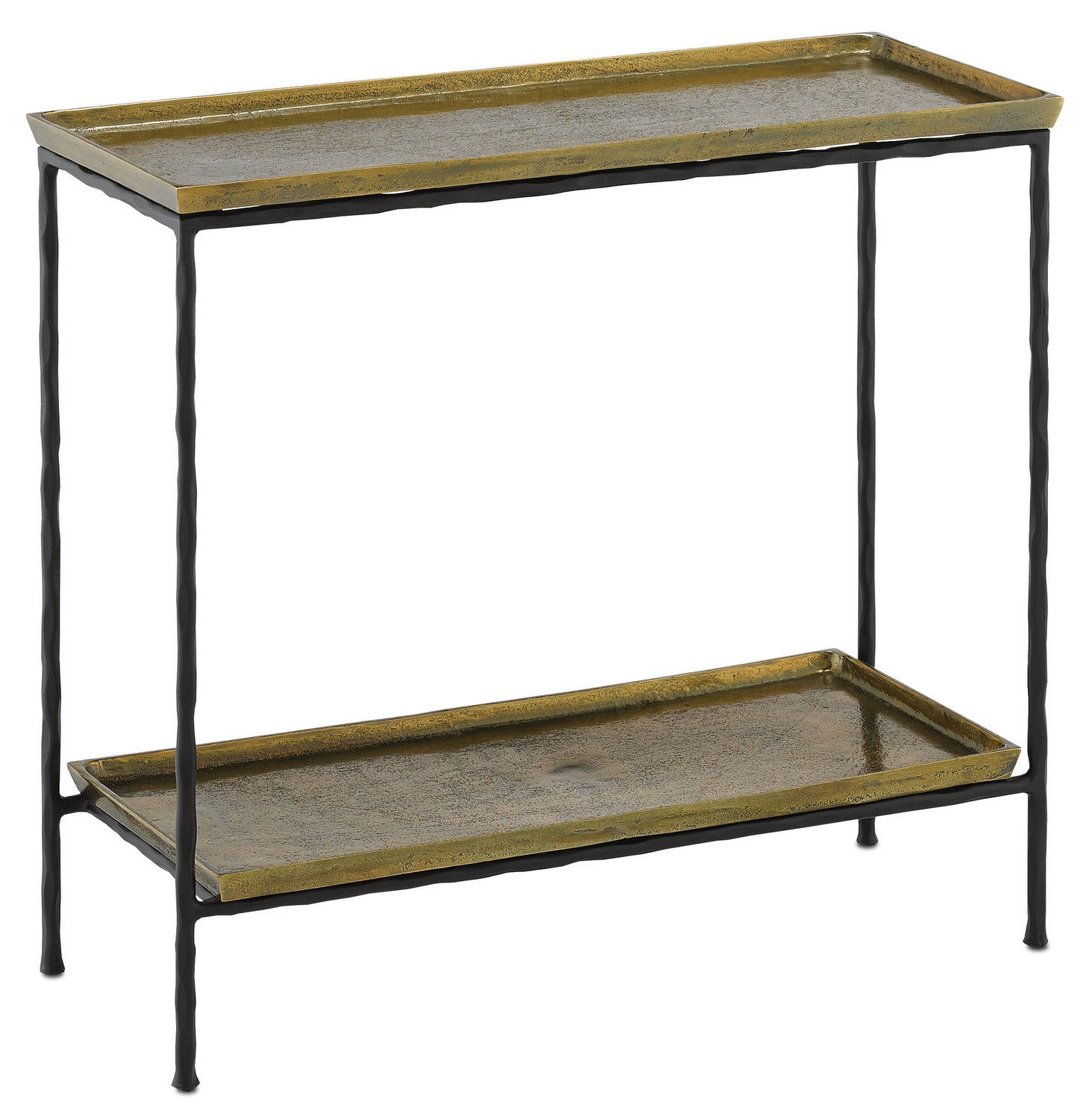 Currey and Company - 4000-0060 - Side Table - Boyles - Antique Brass/Black