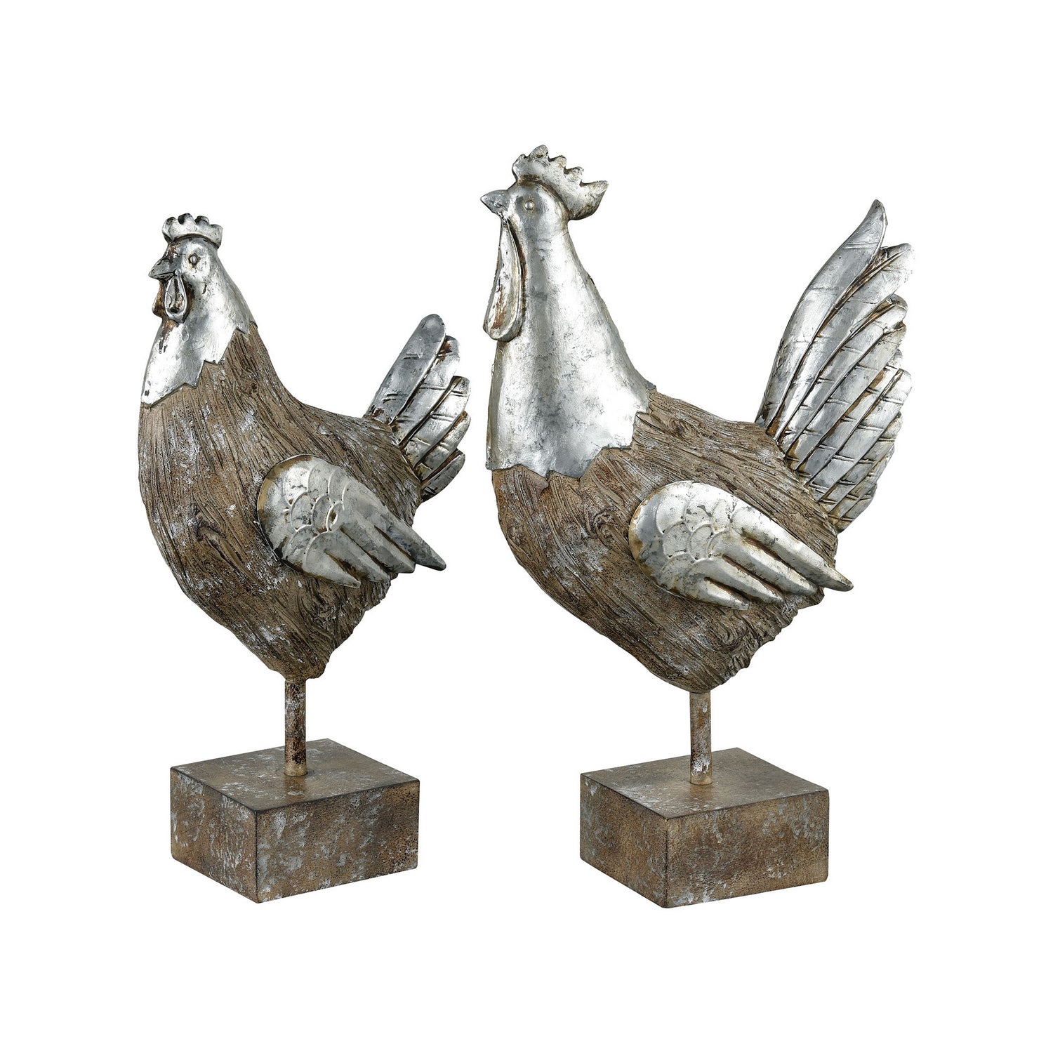 ELK Home - 015717 - Set of 2 Chickens - Rustic