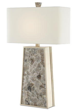 Currey and Company - 6000-0429 - One Light Table Lamp - Calloway - Light Mica/Silver Leaf