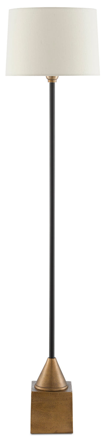 Currey and Company - 8000-0073 - One Light Floor Lamp - Keeler - Antique Brass/Black