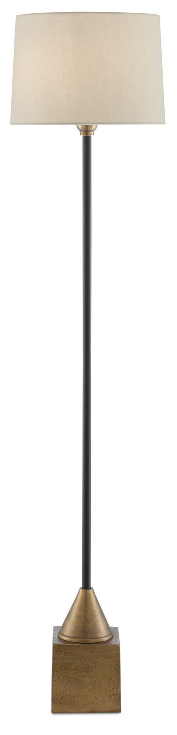 Currey and Company - 8000-0073 - One Light Floor Lamp - Keeler - Antique Brass/Black