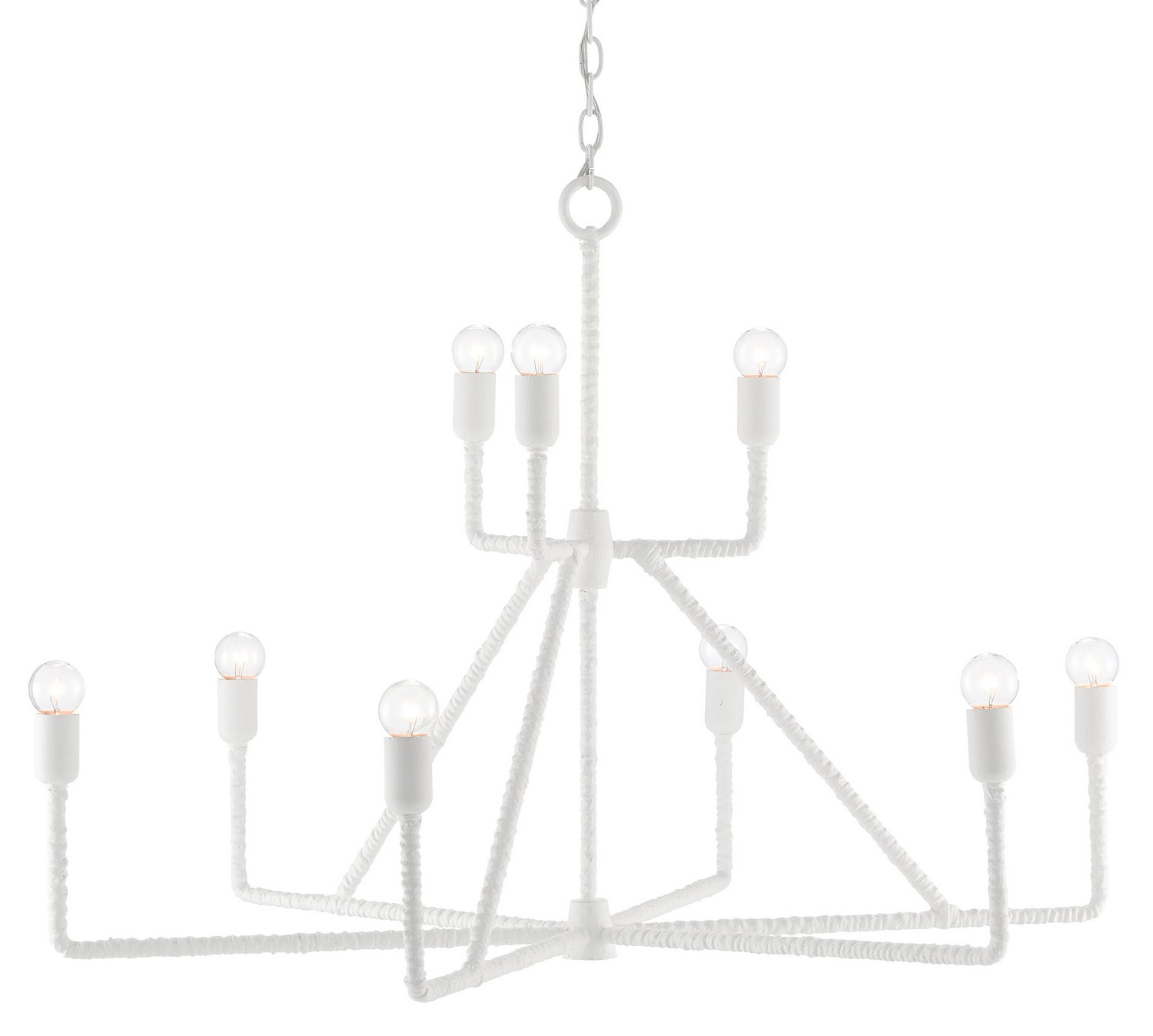 Currey and Company - 9000-0378 - Nine Light Chandelier - Trilling - Gesso White