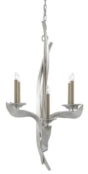 Currey and Company - 9000-0391 - Six Light Chandelier - Paradigm - Contemporary Silver Leaf