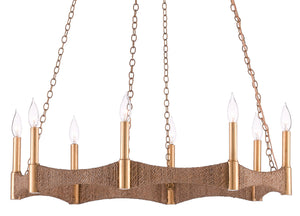 Currey and Company - 9000-0402 - Eight Light Chandelier - Mallorca - Natural/Dark Contemporary Gold Leaf