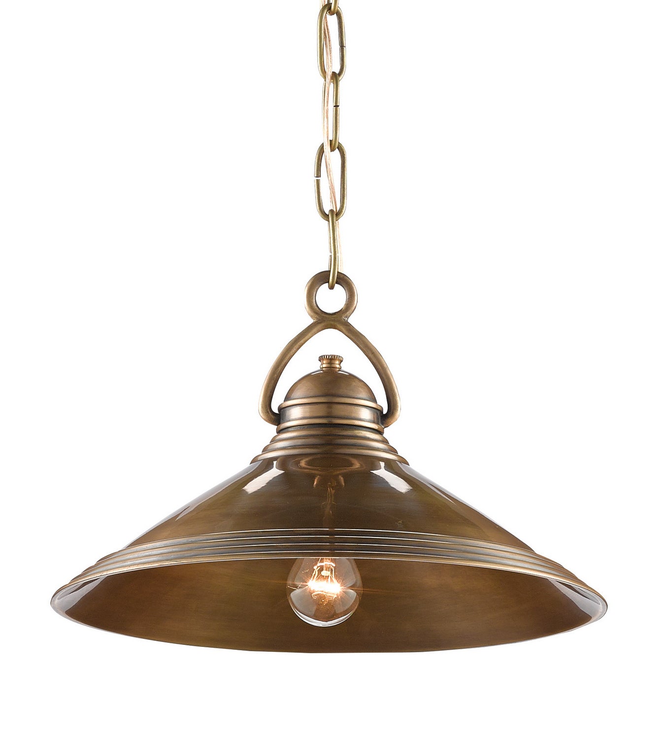 Currey and Company - 9000-0407 - One Light Pendant - Weybright - Vintage Brass