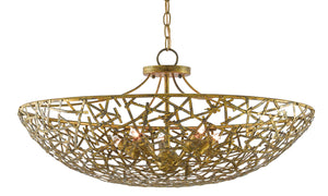 Currey and Company - 9000-0430 - Five Light Chandelier - Confetti - Hand Rubbed Gold Leaf