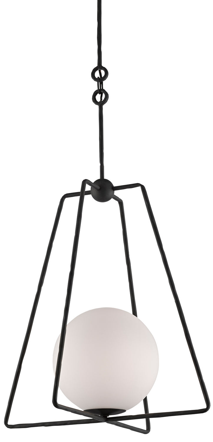 Currey and Company - 9000-0451 - One Light Pendant - Stansell - Antique Bronze/White