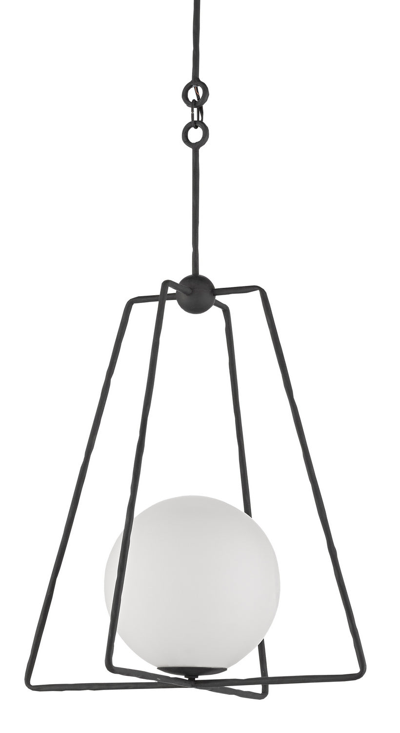 Currey and Company - 9000-0451 - One Light Pendant - Stansell - Antique Bronze/White