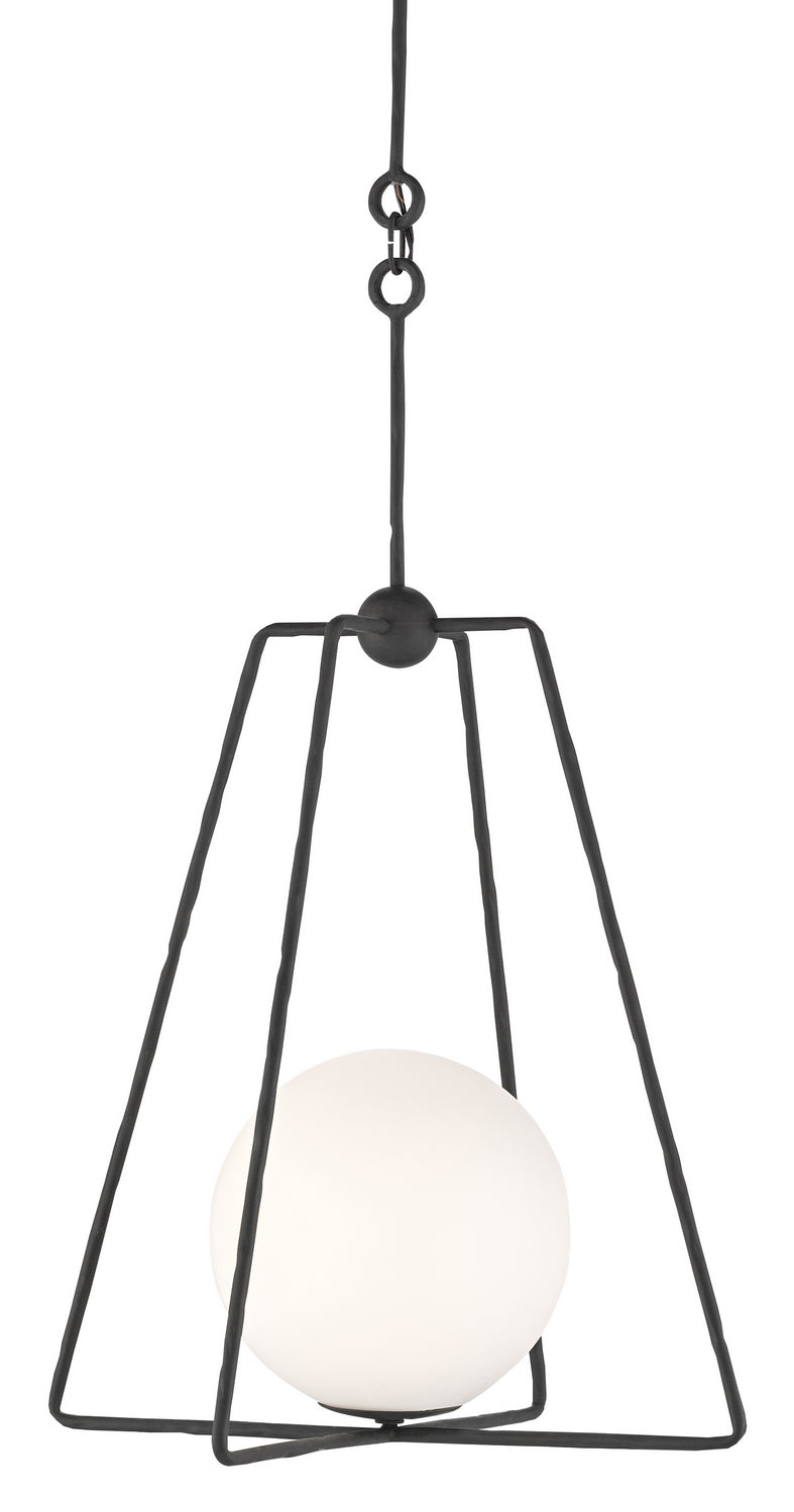 Currey and Company - 9000-0451 - One Light Pendant - Stansell - Antique Bronze/White