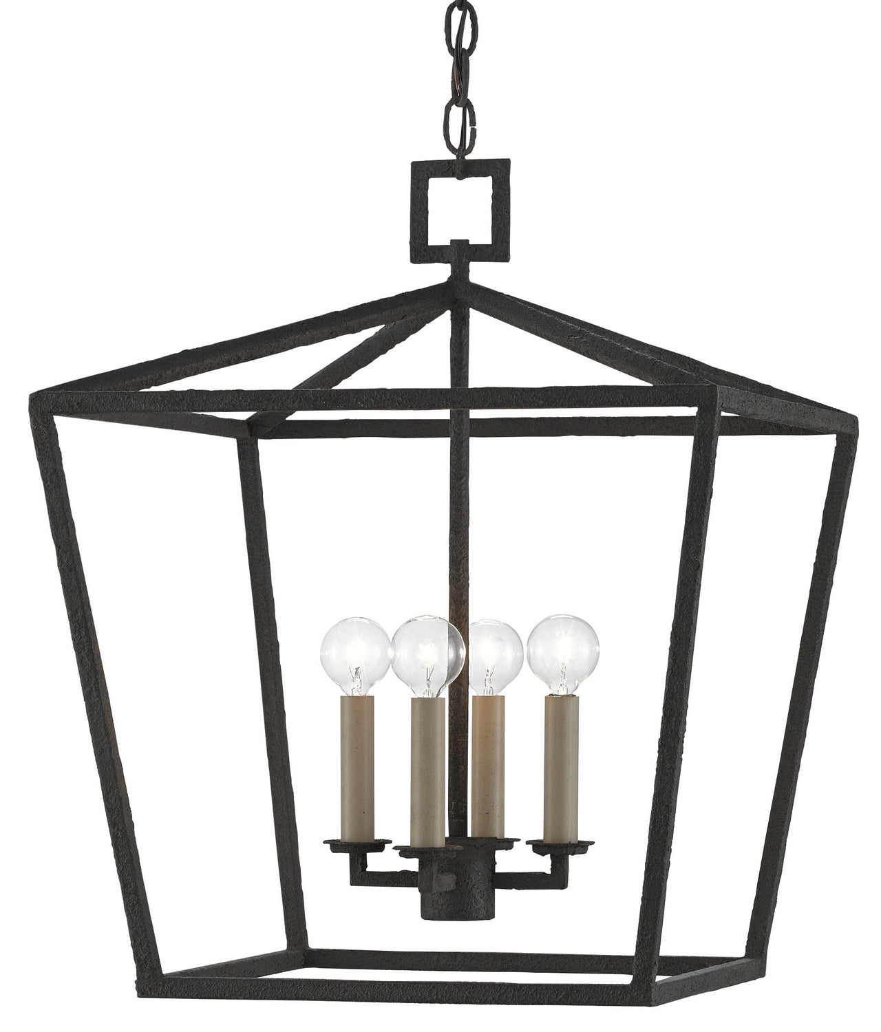 Currey and Company - 9000-0455 - Four Light Lantern - Denison - Molé Black