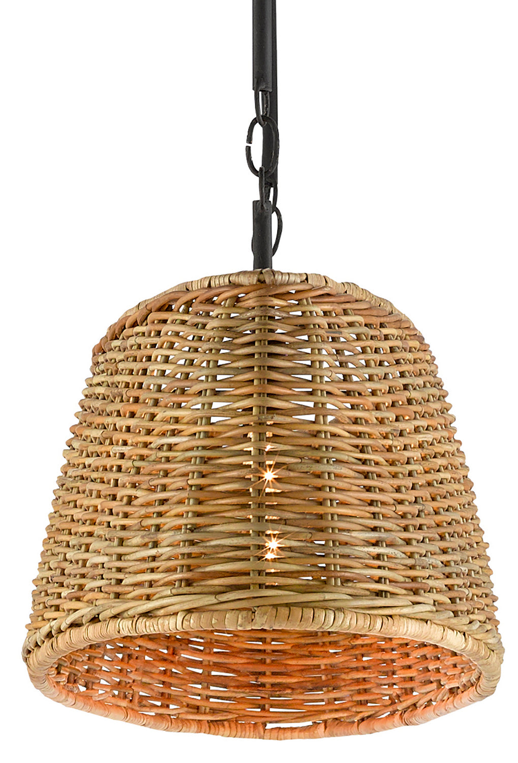 Currey and Company - 9000-0462 - Six Light Chandelier - Basket - Blacksmith/Natural