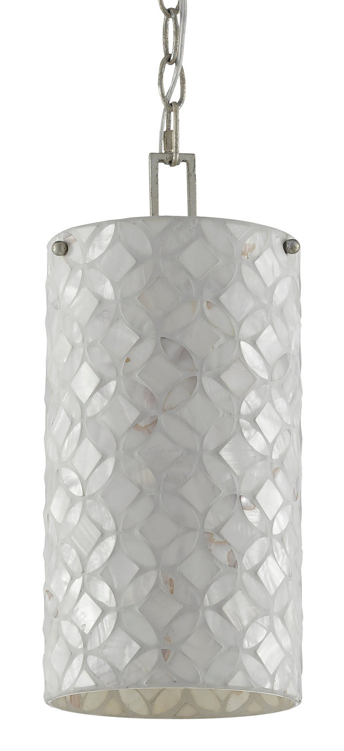 Currey and Company - 9000-0490 - One Light Pendant - Ellison - Pearl/Antique Silver Leaf