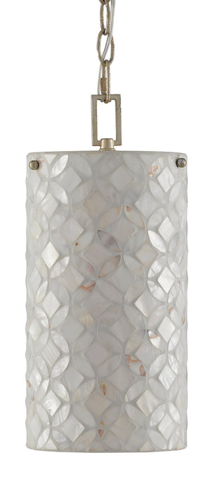 Currey and Company - 9000-0490 - One Light Pendant - Ellison - Pearl/Antique Silver Leaf