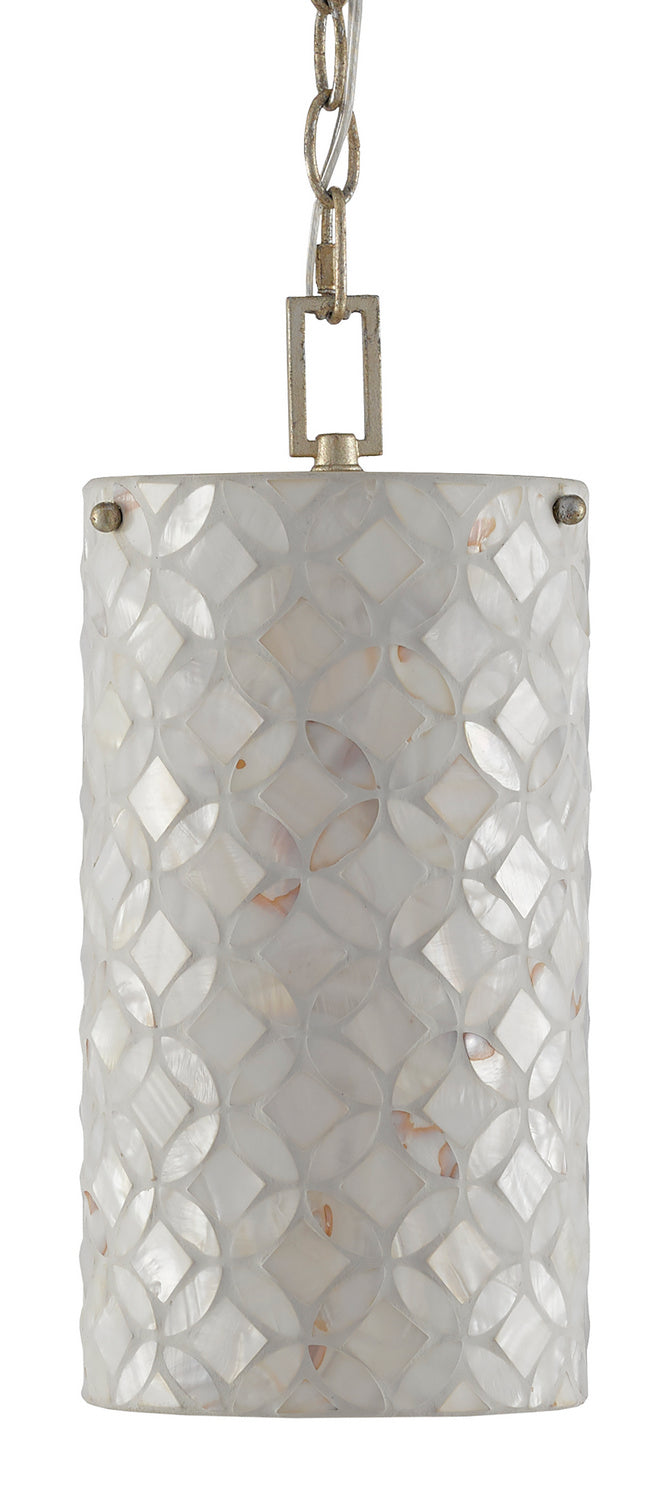 Currey and Company - 9000-0490 - One Light Pendant - Ellison - Pearl/Antique Silver Leaf