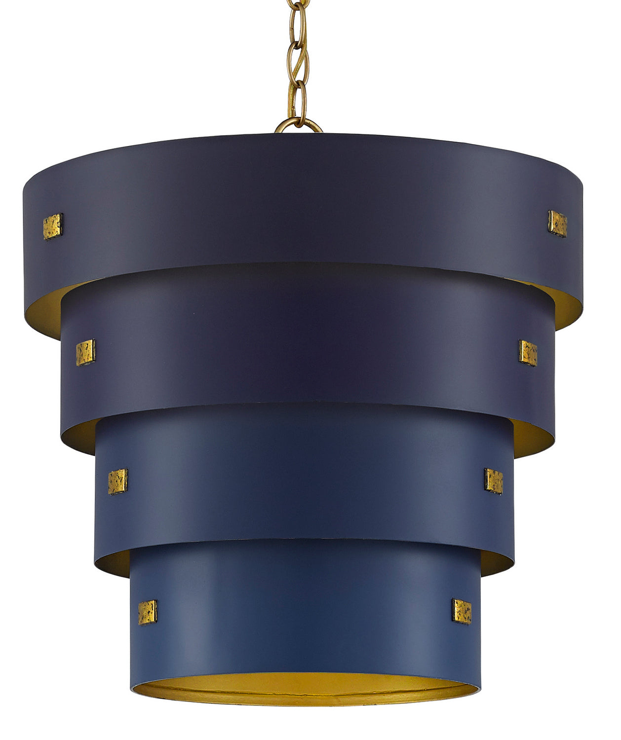 Currey and Company - 9000-0500 - One Light Pendant - Hiroshi Koshitaka - Blue/Contemporary Gold Leaf/Autumn Gold